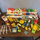 Vintage Fisher Price Little People Lot of Over 65 Pieces.  People Cars Furniture