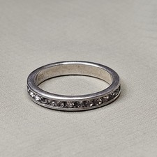 925 Sterling Silver Cubic Zirconia Eternity Band Ring Size 6 - 2.09 g