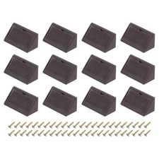 100 Pcs Plastic Corner Brace, 20x42x20mm Angle Bracket with Screws, Brown