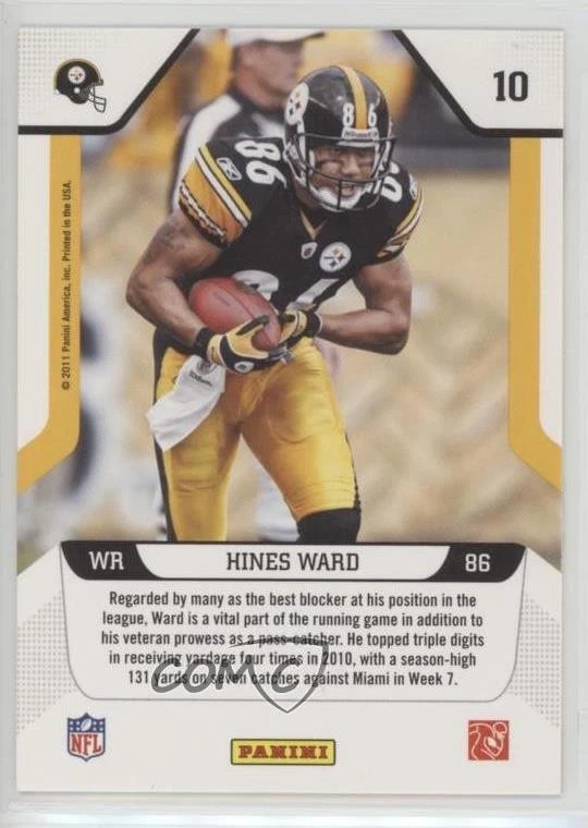 2011 Score Millennium Men Gold Zone Hines Ward #10 - Image 2 of 2