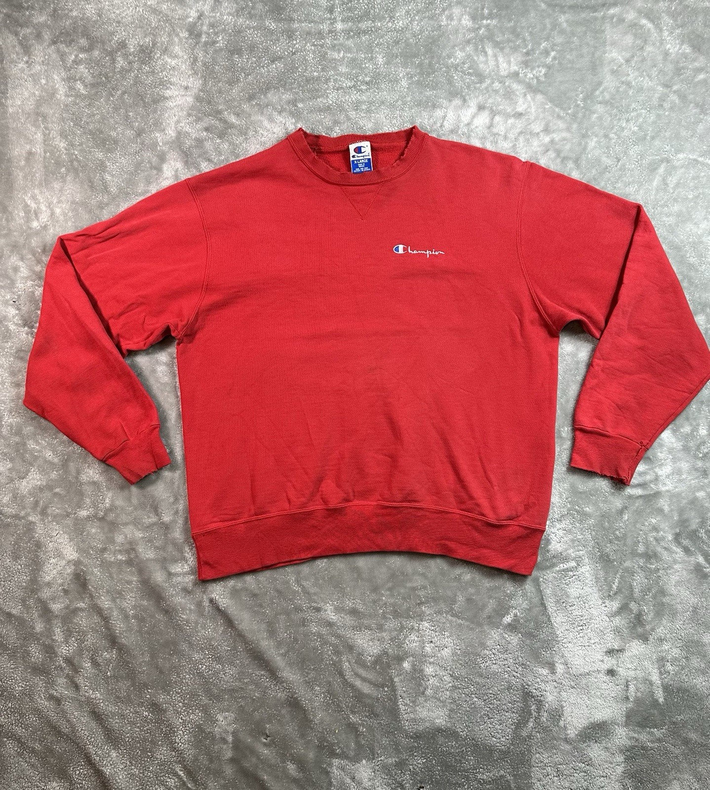 Vintage 90s Champion Red Crewneck Sweatshirt Mens XL