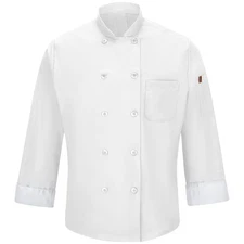 Red Kap Men's Chef Coat with OilBlok + MIMIX