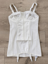 New Glamorise White Corselette Size 36B White Shaper Girdle Open Bottom