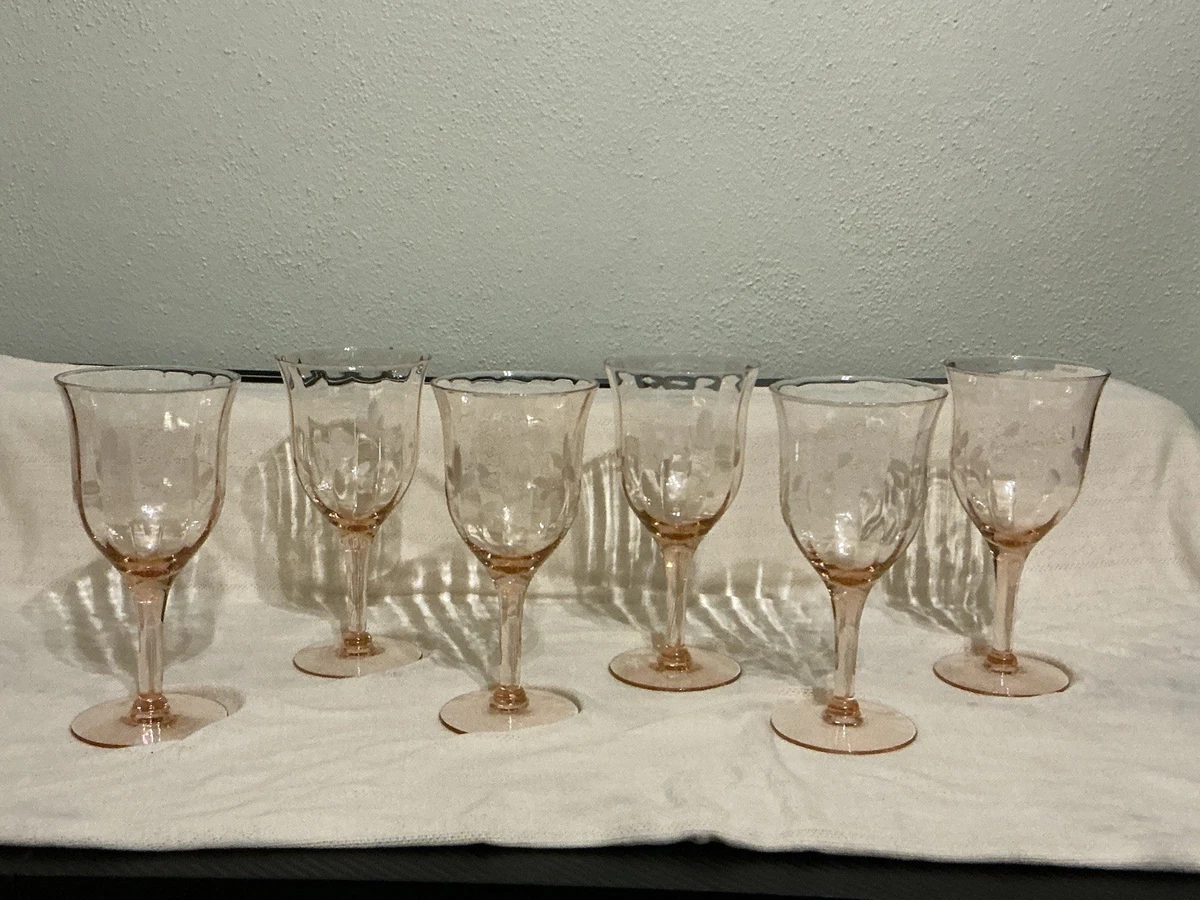 depression glass stemware products for sale | eBay