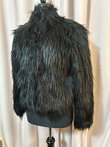 Fashion Nova Womens Size XS Jacket Faux Fur Coat Black Fernanda Fur Coat NEW