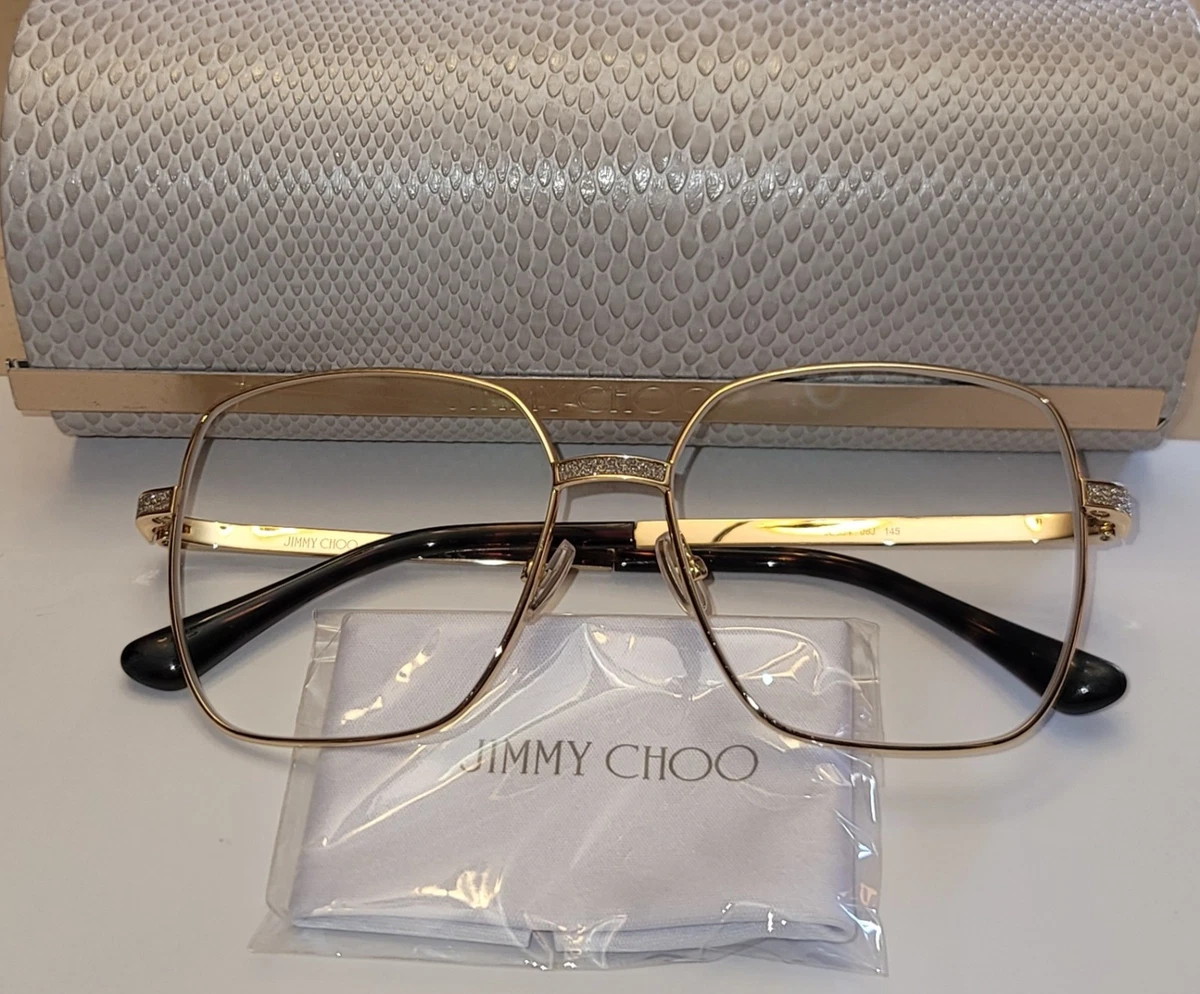 Jimmy Choo JC375 Clear Cat Eye Eyeglasses Gold Metal Temples Made in Italy Jimmy Choo Glasses JC375 086 main image 4