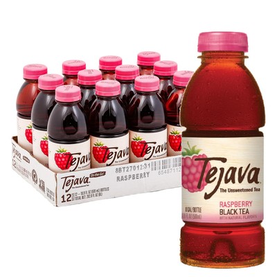 Tejava Unsweetened Raspberry Black Iced Tea, 16.9oz PET Bottles, 12 ...