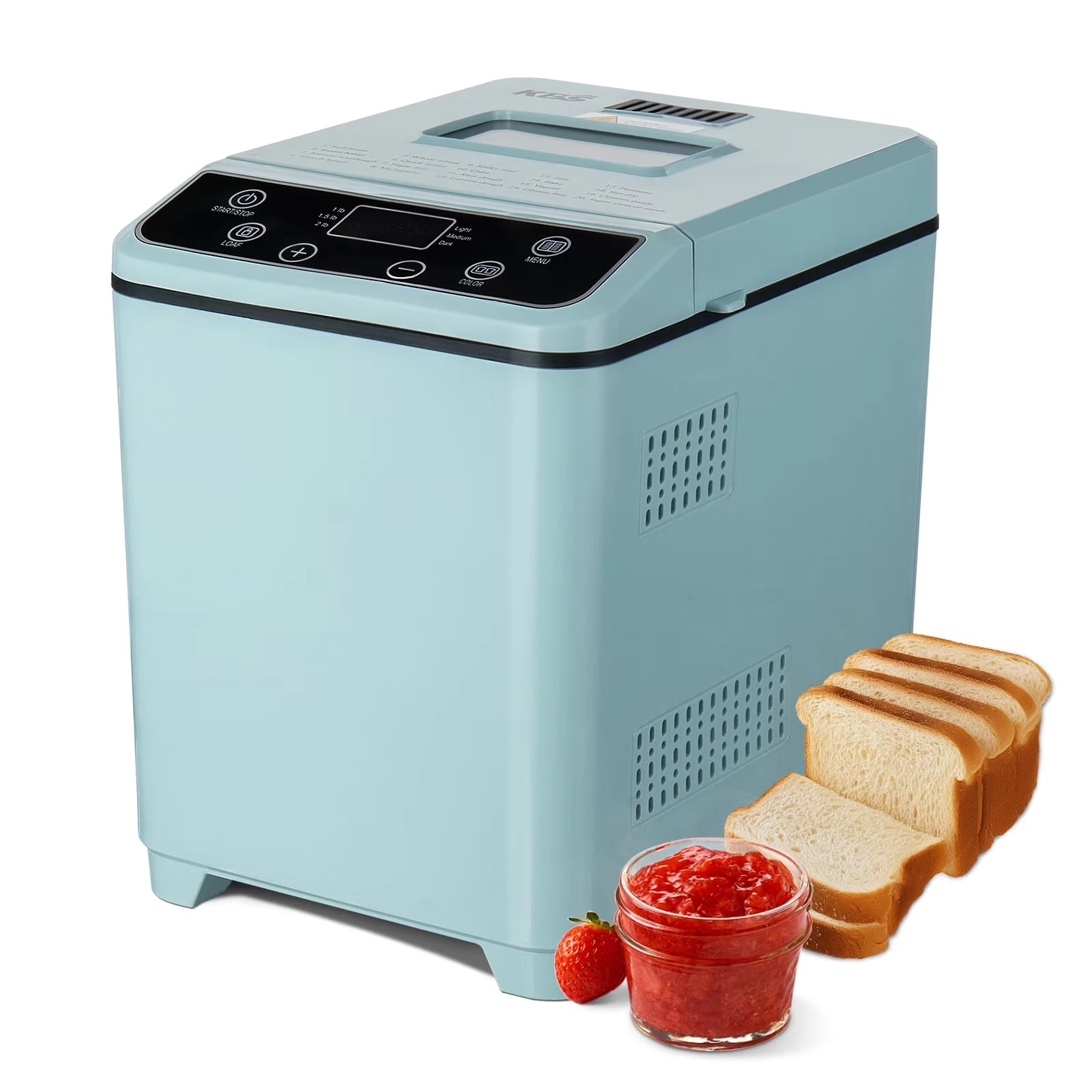 2LB 20-in-1 Bread Maker Machine Green LCD Automatic 2 Custom Menus 070