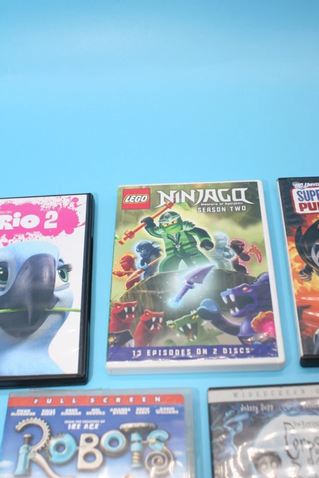 Mixed of 5 Toons DVDs Lego Ninjago Rio2 Superman Batman Corps Bride Robots - Image 3 of 4