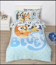 Licensed BLUEY SINGLE Bed Quilt Doona Cover Set 100% COTTON Reversible Design