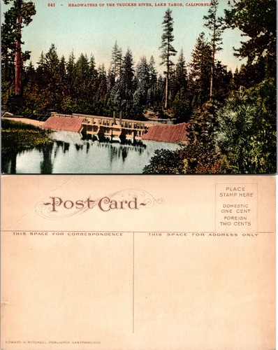 Headwaters Truckee River Lake Tahoe California Postcard