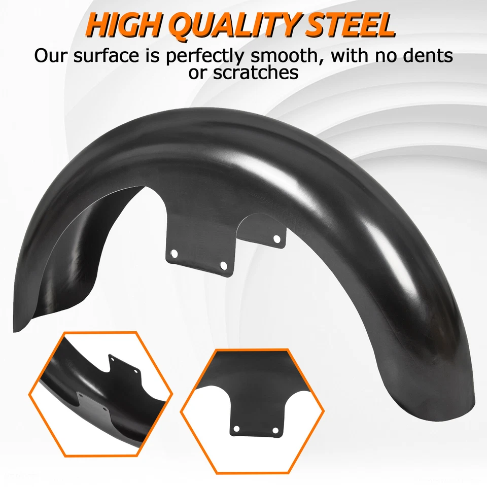 Guardabarros delantero envolvente de 21" de acero para Harley Touring Road Glide Custom Bagger Street Foto 3 de 4