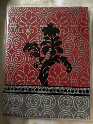 Greeting Note Cards Red Floral Dream 8 Count Blank