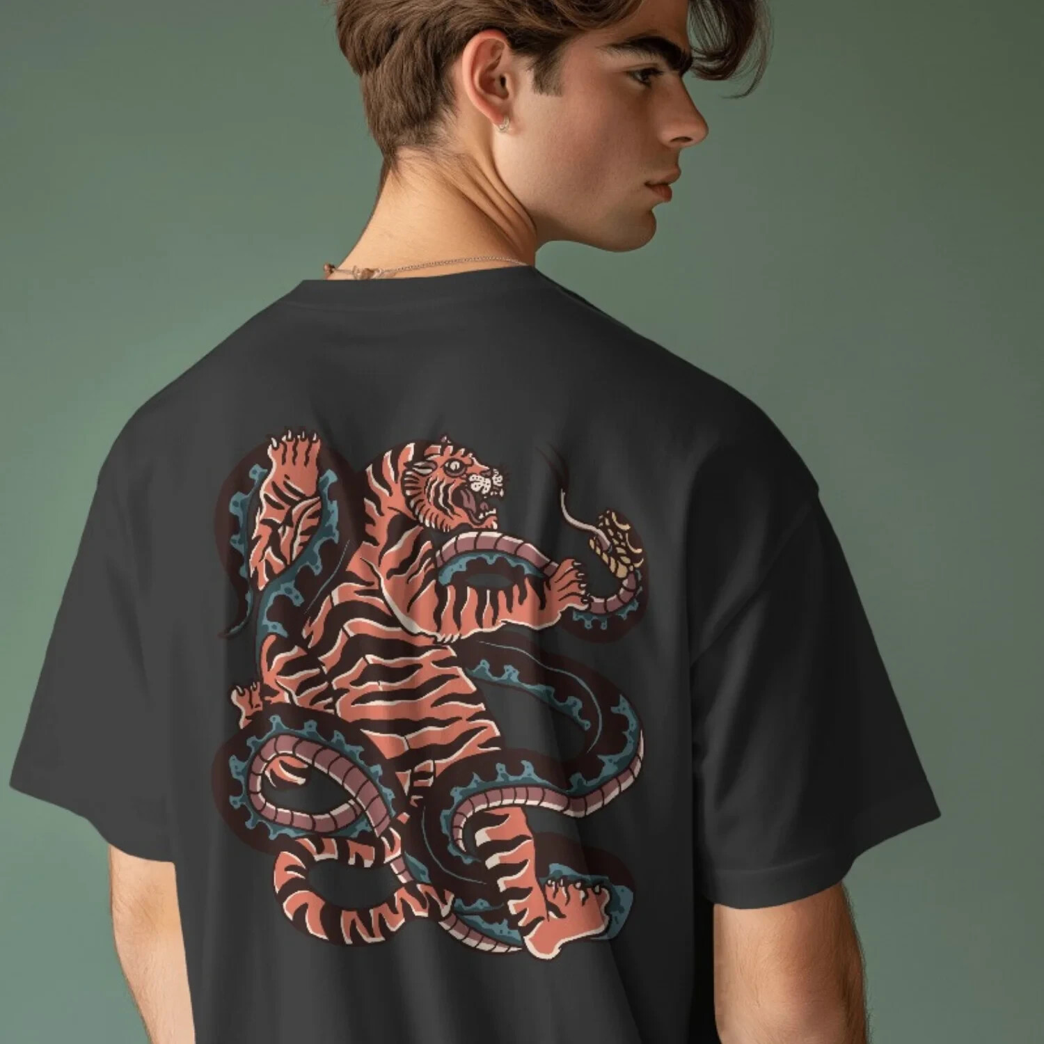 Men’s Oversized Back Printed Streetwear T-Shirt | Trendy Urban Graphic Tee |
