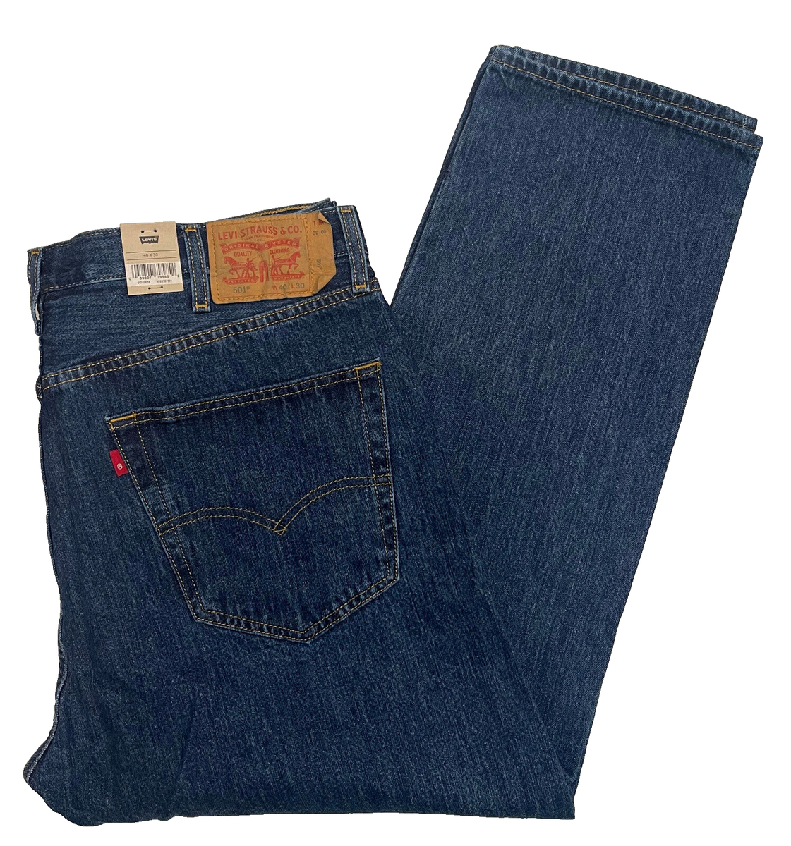 New Levi's 501 Original Fit Men's Jeans 40X30 Dark Blue Wash