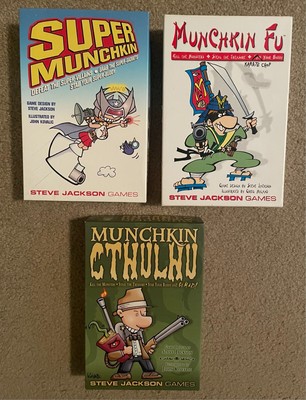LOT 3 Munchkins Games: Cthulhu Munchkin Fu Super by Steve Jackson Games COMPLETE