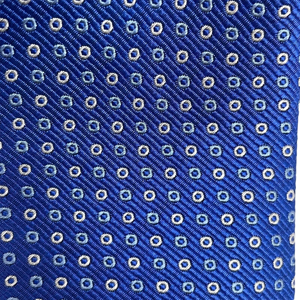 Corbata para hombre Saks Fifth Avenue azul real lunares abiertos seda Foto 4 de 4