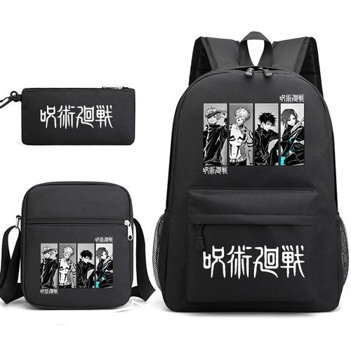 Zaino scuola Anime Jujutsu Kaisen borsa a tracolla astuccio portamatite set 3 pezzi - Foto 54 di 56