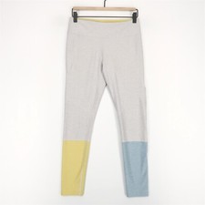 Outdoor Voices Tech Sweat 7/8 Leggings Womens Medium Gray Yellow Blue Heather
