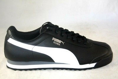 PUMA ROMA BASIC JUNIOR 354259 01 BLACK-WHITE-PUMA SILVER | eBay