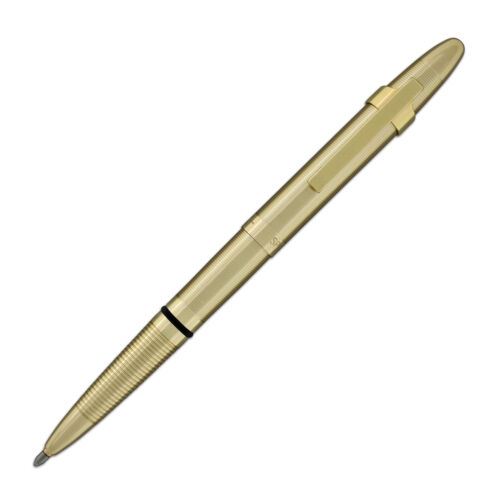 Fisher Space Pen Bullet Ballpoint Pen with Clip - Lacquered Brass NEW 400GGCL - Picture 1 of 1