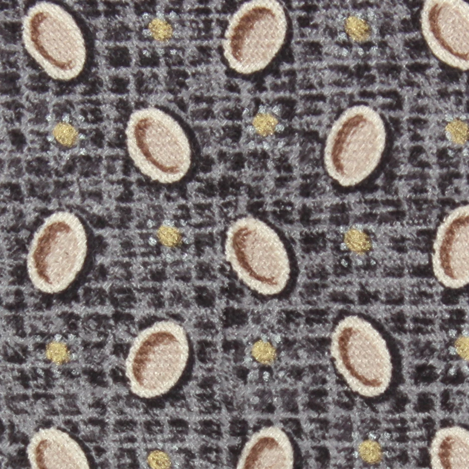 Corbata ERMENEGILDO ZEGNA Era Espacial Forma de Huevo Patrón Gris Diseñador Para Hombres Cuello de Seda Foto 2 de 4