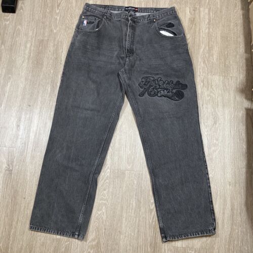 Pantalon streetwear vintage NBA 40 00s Y2k Philadelphia 76ers Sixers denim denim - Photo 1/12