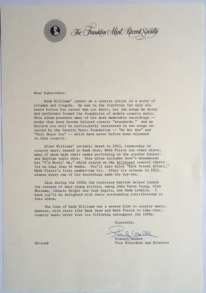 ARCHIVE COLLECTION OF GREAT COUNTRY MUSIC VOL. 33-36 - 4LP BOX HANK WILLIAMS - Bild 4 von 4