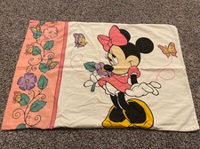 Vintage Walt Disney World Minnie Mouse Disney Flower Butterfly Pillowcase
