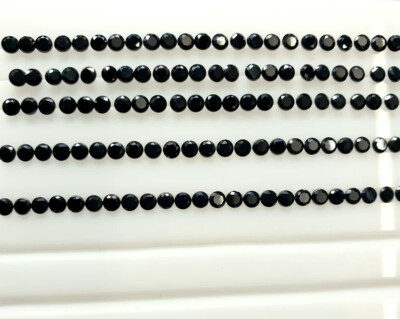 Natural Black Spinal 1.25mm Round Shape Faceted Cut Loose Gemstone 100 Pcs