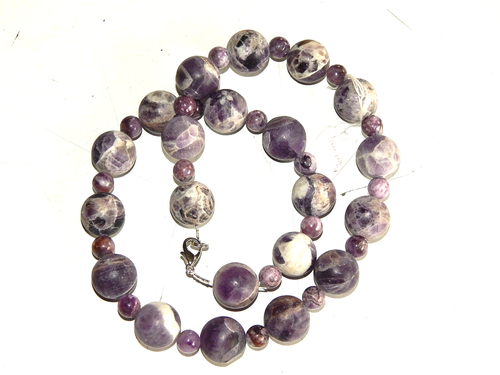 Collier Amethyst große Amethyst-Kugeln nicht poliert !!! ø 16 mm L 53 cm - Picture 5 of 7