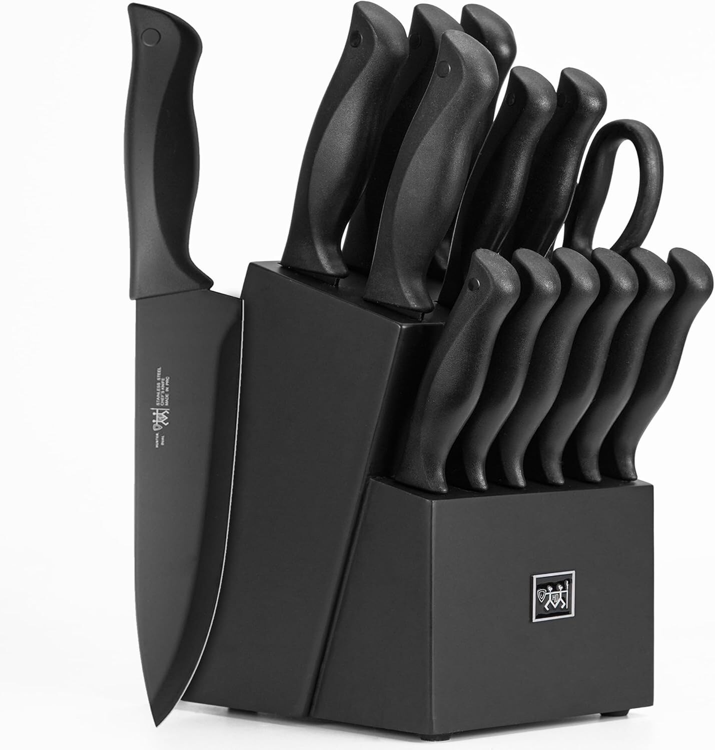 Knife Set, HUNTER.DUAL 15 Pcs Kitchen Knife Set with Block Self Sharpening-image