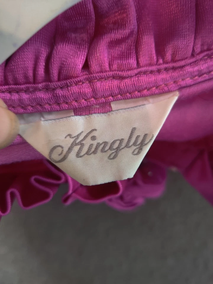 De Colección Mujeres Kingly Rosa Camisón Bata Frontal Cremallera Bolsillos Rosa Encaje Mediano? Grande? Foto 4 de 4