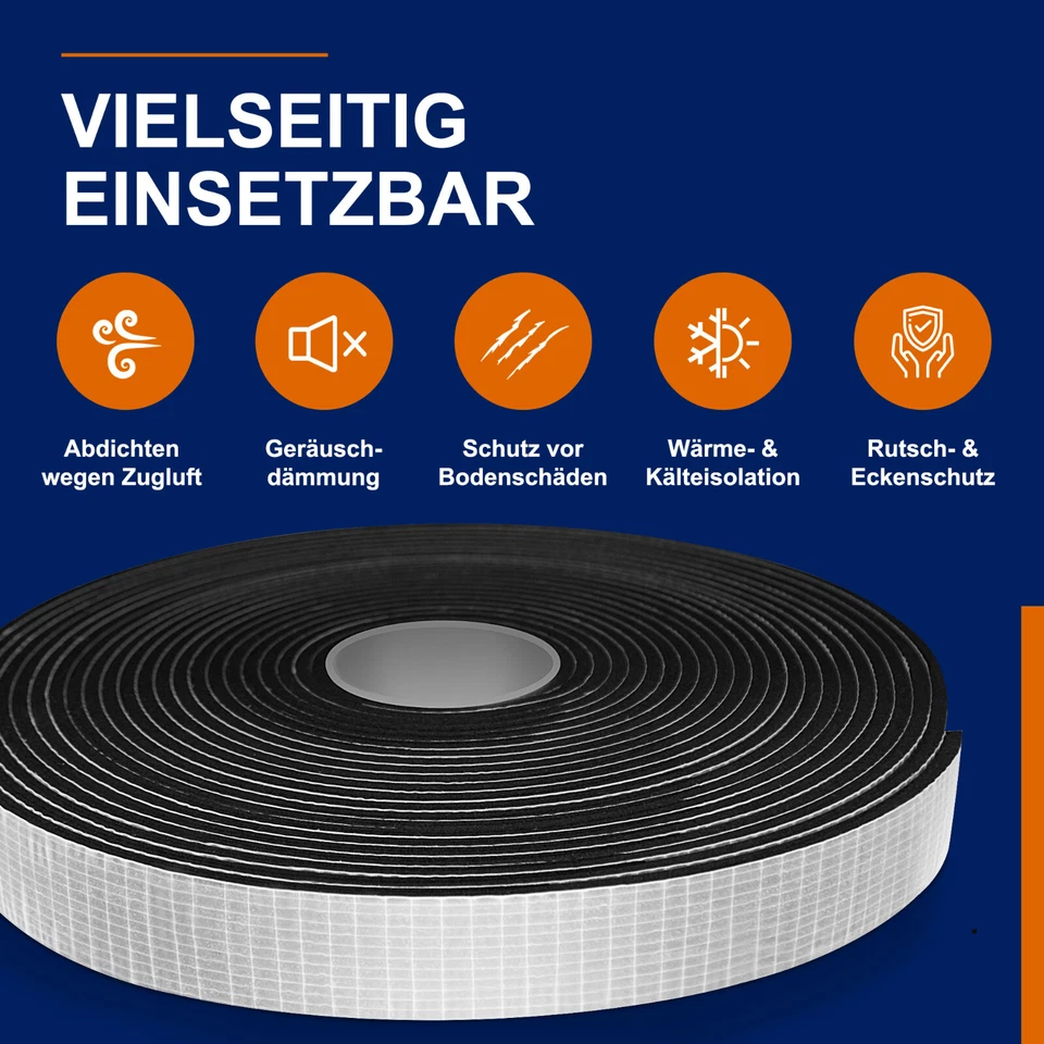 EPDM Zellkautschuk Dichtband selbstklebend Moosgummi - 10m je Rolle / Rollenware - Bild 2 von 4