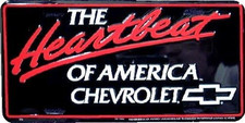 The Heartbeat Of America Embossed Metal License Plate - Chevy - Chevrolet