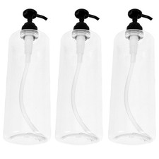 3pcs 500ml Plastic Press Pump Bottles Transparent Empty Bottles for Shower Gel