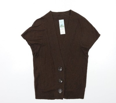 Brauner Cardigan Pullover Damen UK Größe S APH ORISM