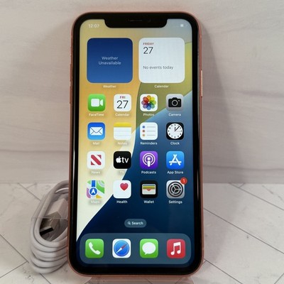Apple iPhone XR 128 GB Coral Unlocked AT&T Verizon T-Mobile #A10