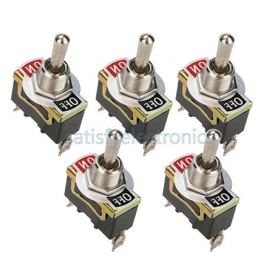 5pcs x E-TEN1021 2-Pin Toggle Flick Switch SPST ON-OFF Car Dash Light Metal *mz