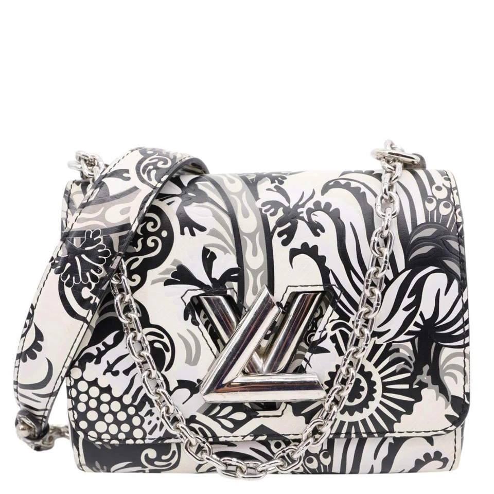 LOUIS VUITTON Twist PM Floral Epi Leather Crossbody Bag White