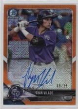 2018 Bowman Mega Box Chrome Mojo Refractor Orange 9/25 Ryan Vilade Auto ok2