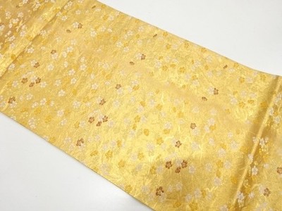 7788998: JAPANESE KIMONO JAPANESE FUKURO OBI / WOVEN BIRD & BRANCH UME