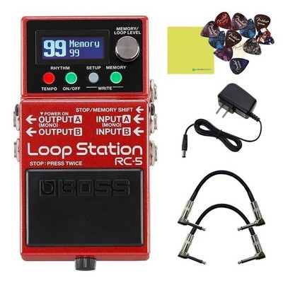 Boss RC-5 Loop Station Compact Phrase Recorder Pedal Bundle with 2x Strukture...