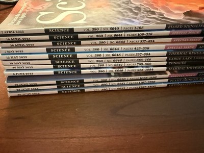 Science Magazine Lot Vol 380 Apr Jun 2023 Issues 6640 6652 (missing 6642, 6648)