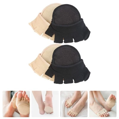 2 Pairs of Women Mule Toe Socks High Heel Shoes Liner Summer Open Toe Covers - Image 1 of 4