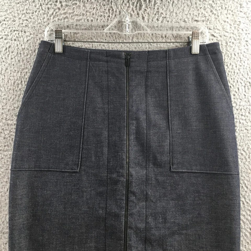 Falda halógena recta y lápiz para mujer 8 gris informal frontal cremallera bolsillo lateral Foto 2 de 4