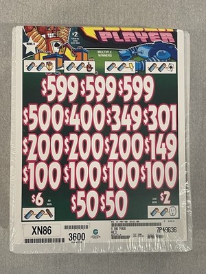 Pull Tab Tickets - Game -  $2 Power Player - 3,600 ct Sealed