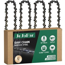 4 Pack 14 Inch Chainsaw Chain 3/8" LP Pitch .050" Gauge 50 Drive Links 14 Inc...