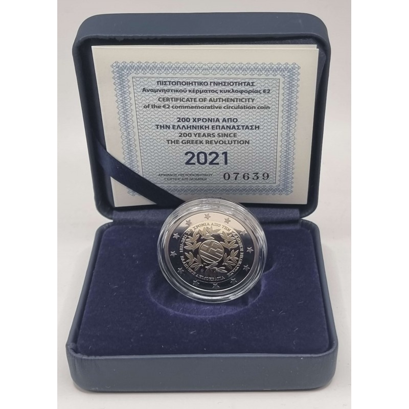 GRÈCE 2021 2 euros 200e anniversaire de la révolution grecque épreuve