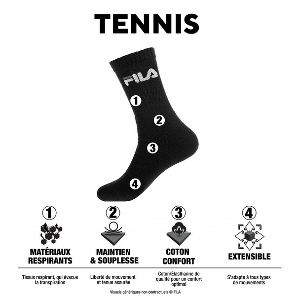 Fila Herren Sportsocken 12Er Pack Schwarz 43/46 SportstrüMpfe Baumwolle-image